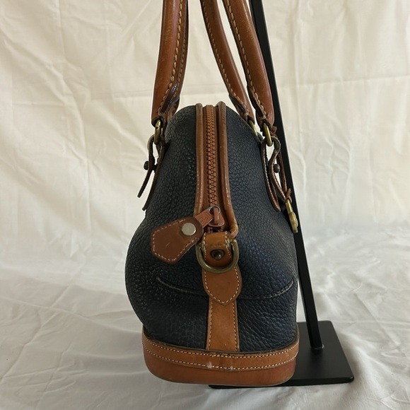 Dooney & Bourke Vintage Norfolk AWL Navy Blue Dome Satchel - Picture 3 of 11